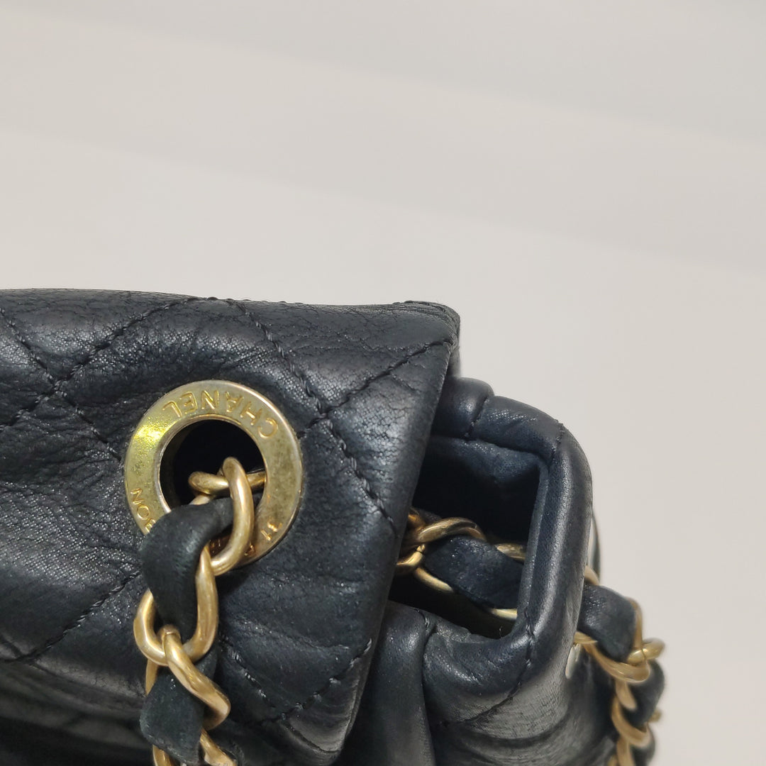 Chanel Chic Quilt Accordion Flap Bag In Black Leather