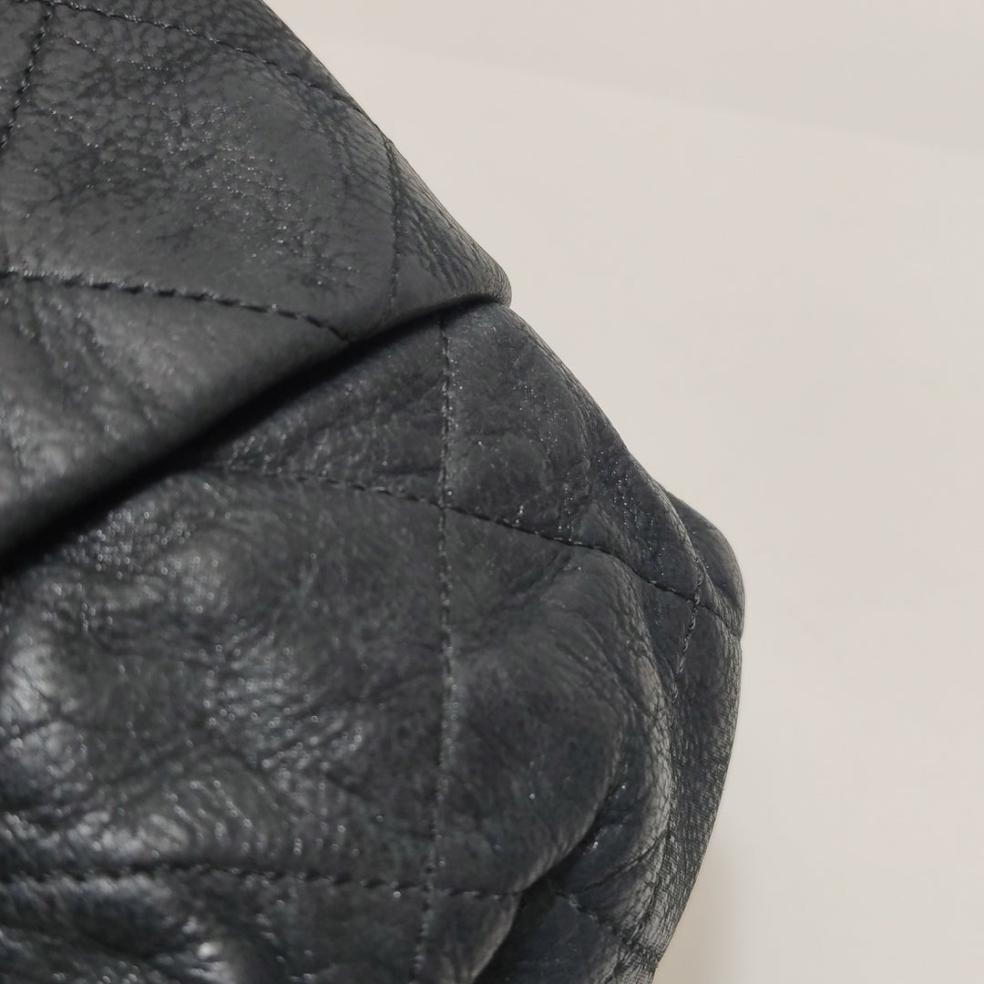 Chanel Chic Quilt Accordion Flap Bag In Black Leather