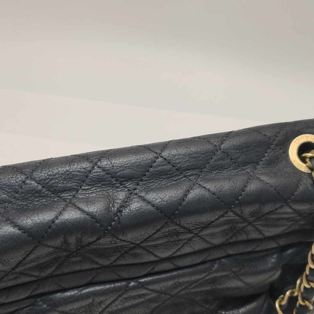 Chanel Chic Quilt Accordion Flap Bag In Black Leather