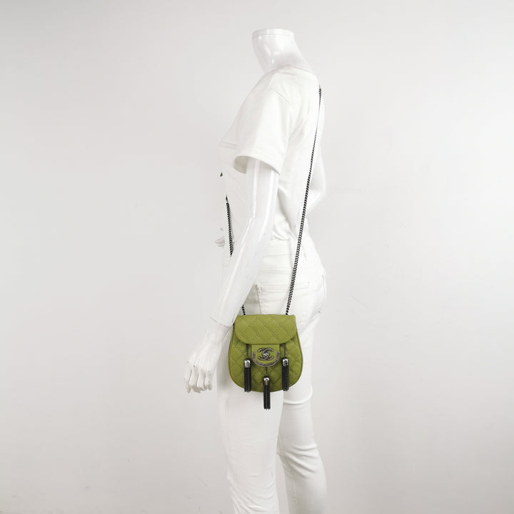 Chanel Coco Sporran Tassel Flap Bag In Green