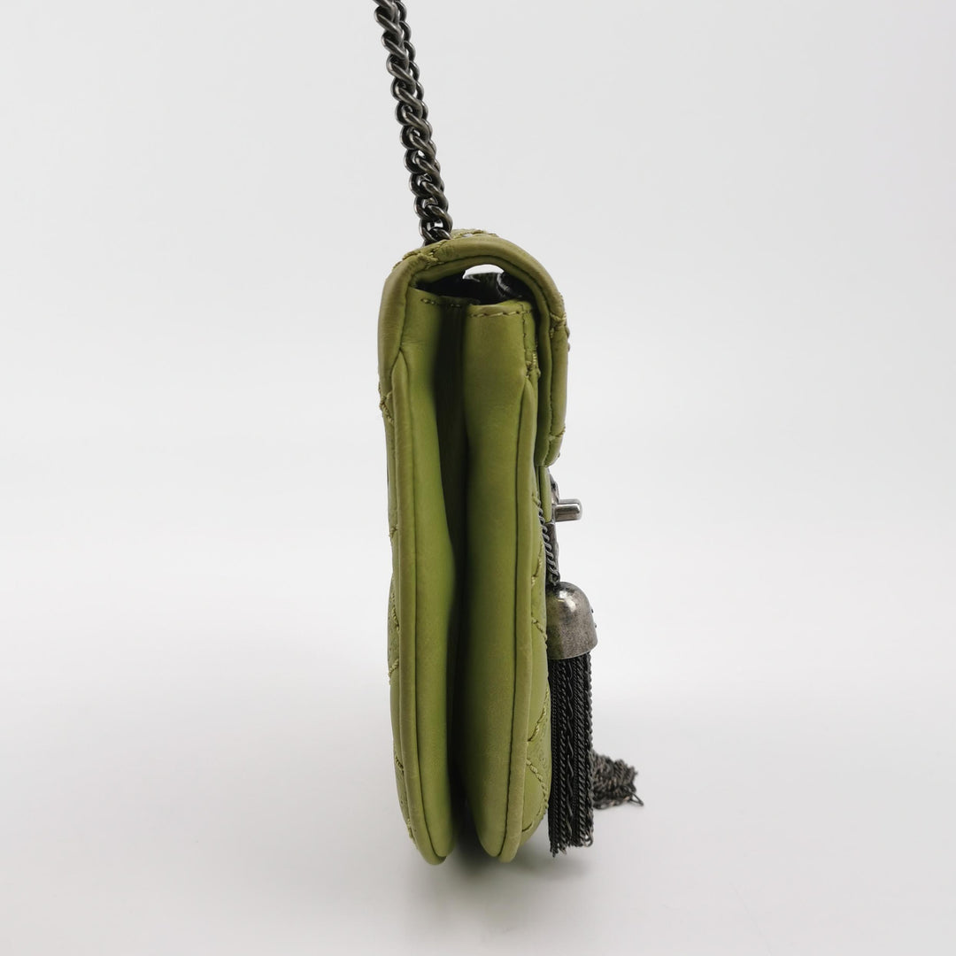 Chanel Coco Sporran Tassel Flap Bag In Green