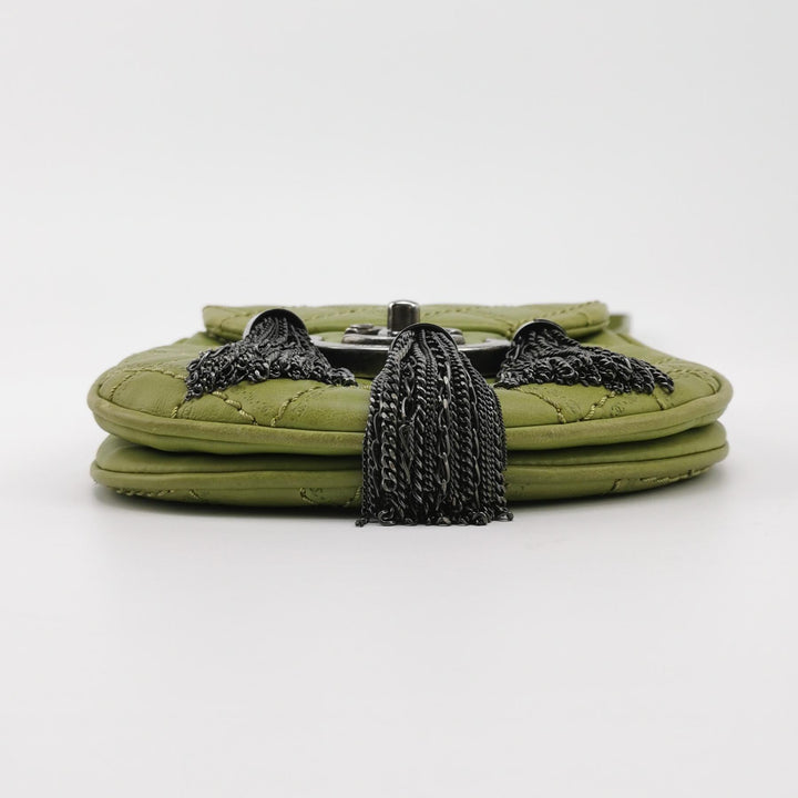 Chanel Coco Sporran Tassel Flap Bag In Green
