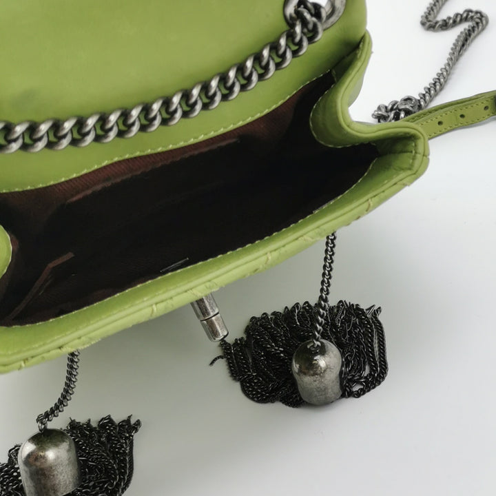 Chanel Coco Sporran Tassel Flap Bag In Green