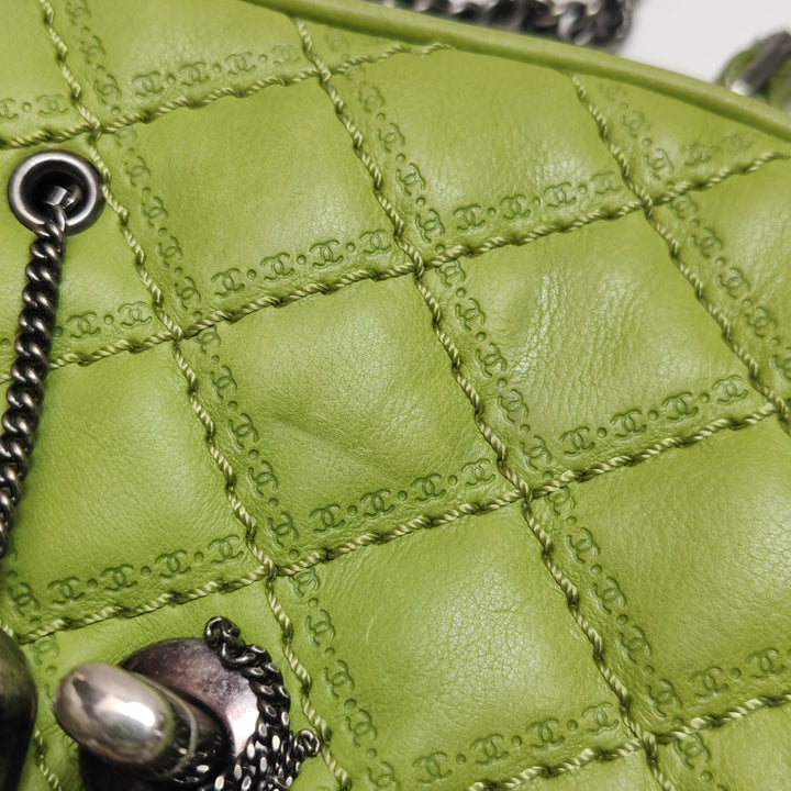 Chanel Coco Sporran Tassel Flap Bag In Green