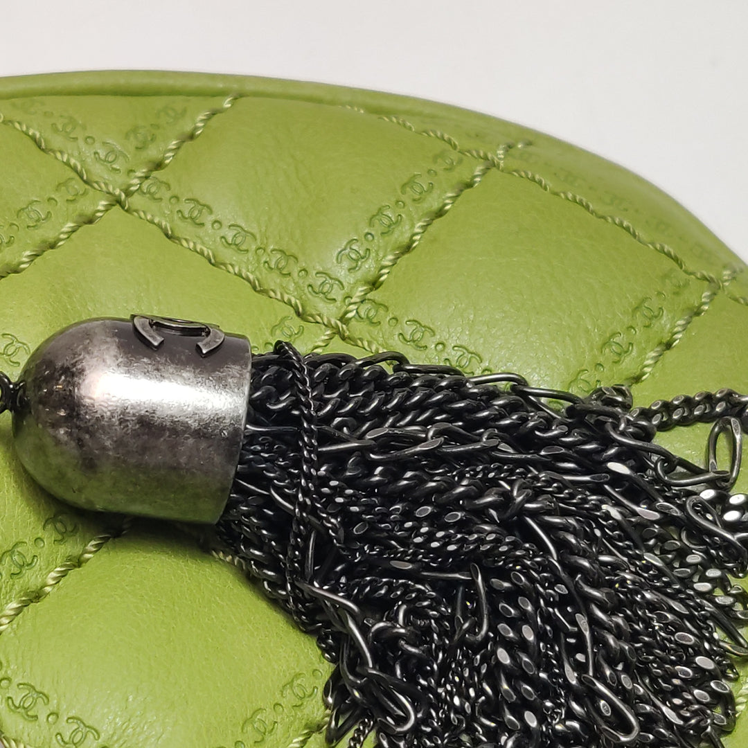 Chanel Coco Sporran Tassel Flap Bag In Green