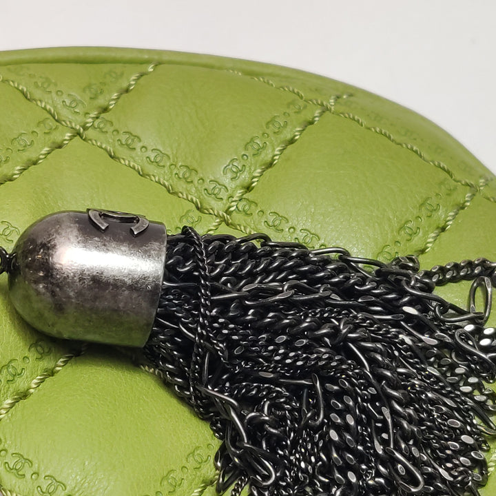 Chanel Coco Sporran Tassel Flap Bag In Green