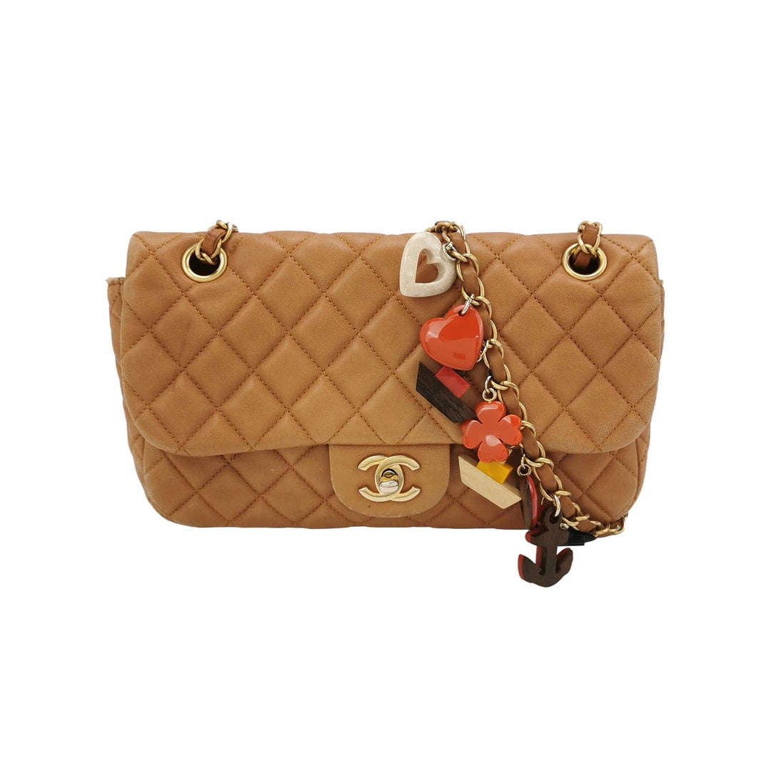 Chanel Medium Flap Bag In Beige Marine Charms