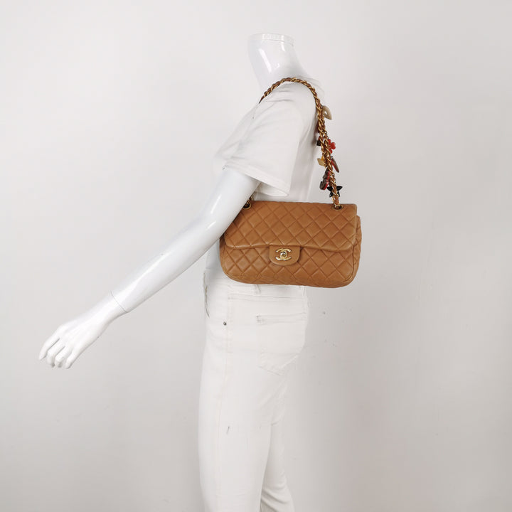Chanel Medium Flap Bag In Beige Marine Charms