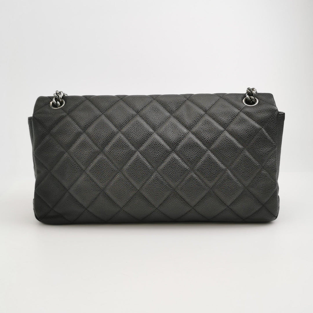 Chanel 2012 Lady Pearly Flap Bag In Black Leather