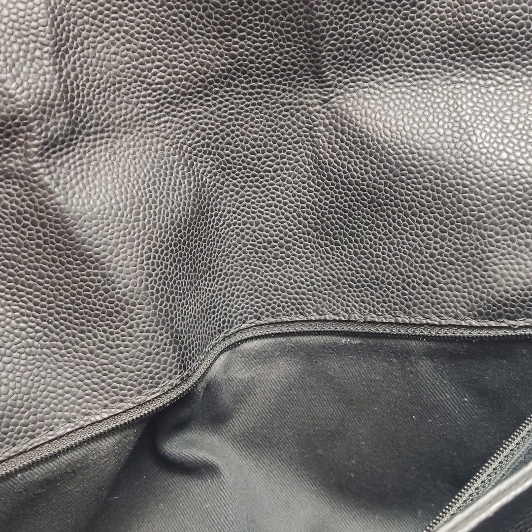 Chanel 2012 Lady Pearly Flap Bag In Black Leather