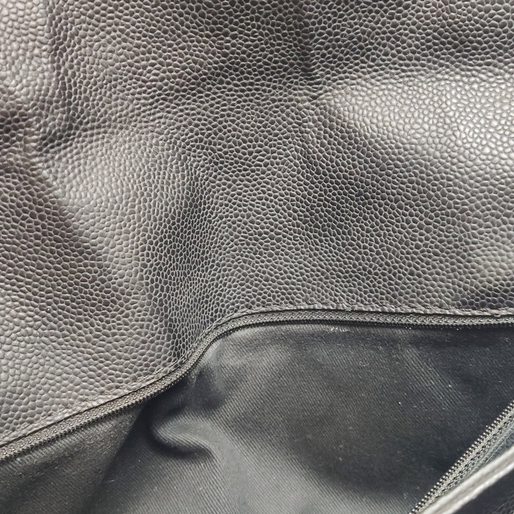 Chanel 2012 Lady Pearly Flap Bag In Black Leather