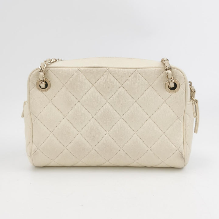 Chanel Camera Bag in Caviar Leather Off-White