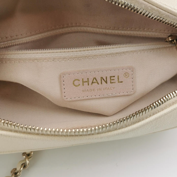 Chanel Camera Bag in Caviar Leather Off-White