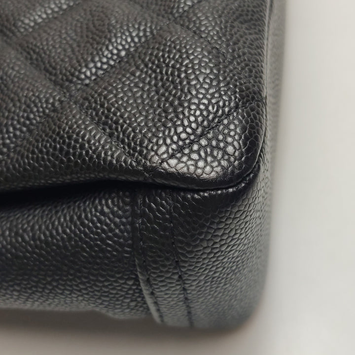 Chanel 2012 Lady Pearly Flap Bag In Black Leather