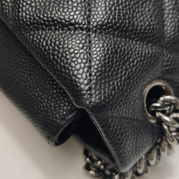 Chanel 2012 Lady Pearly Flap Bag In Black Leather