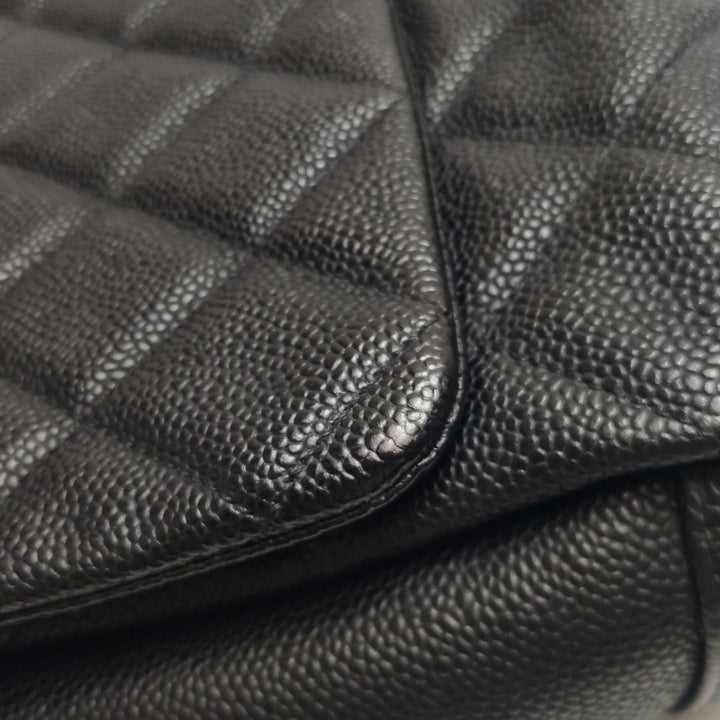 Chanel 2012 Lady Pearly Flap Bag In Black Leather