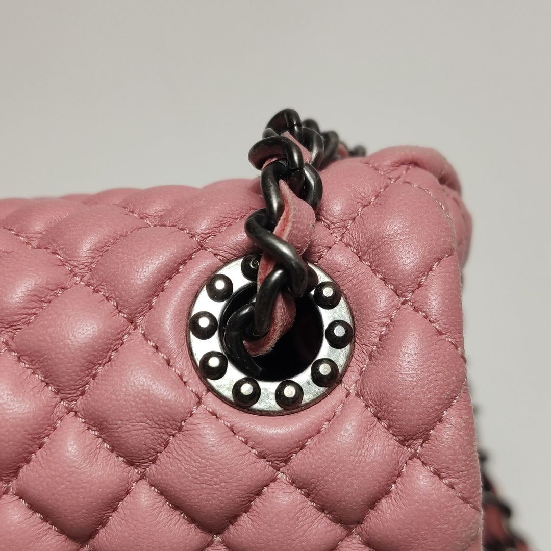 Chanel Micro Quilted CC Flap Bag Medium Calfskin Dusty Pink