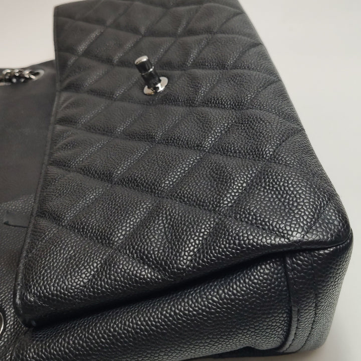 Chanel 2012 Lady Pearly Flap Bag In Black Leather