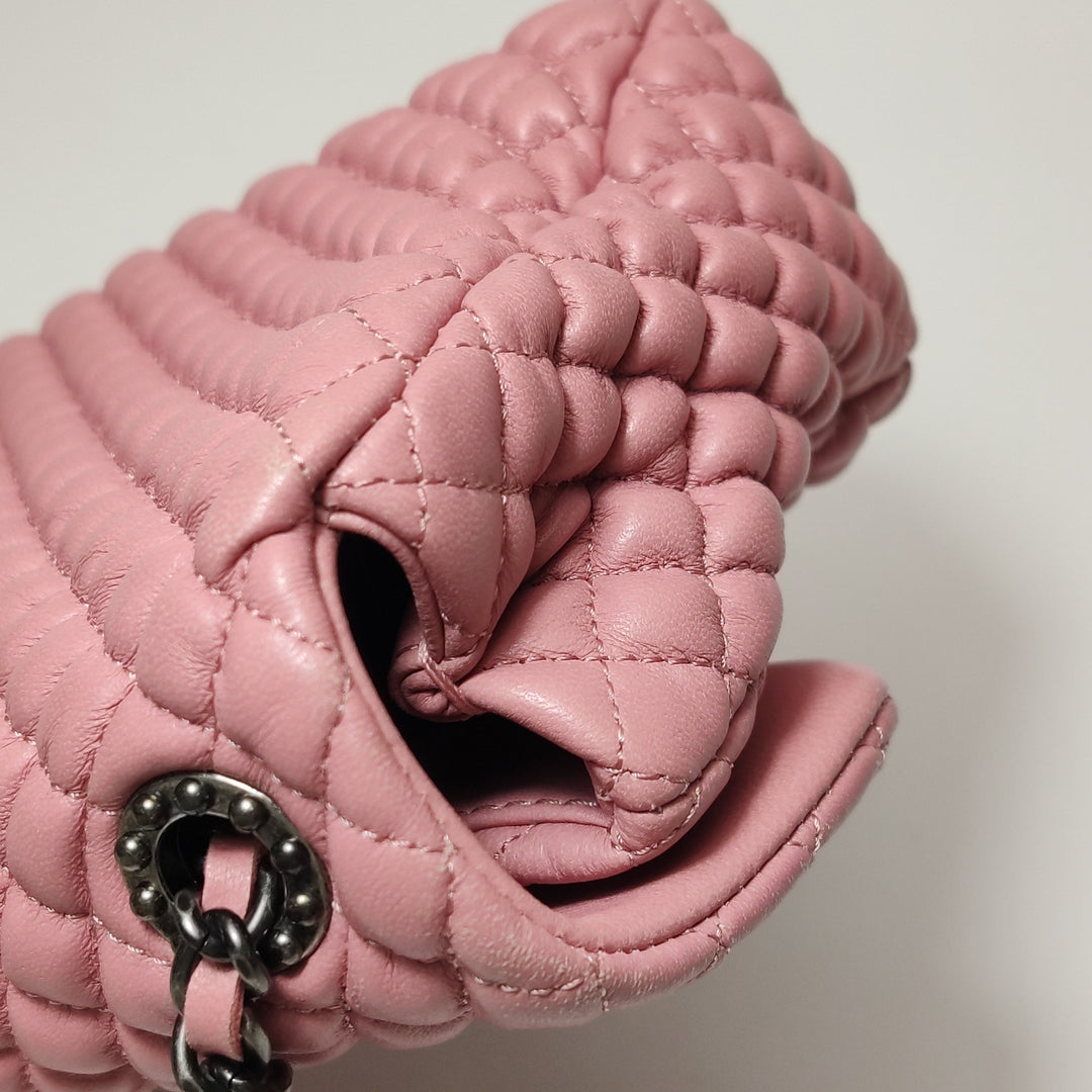 Chanel Micro Quilted CC Flap Bag Medium Calfskin Dusty Pink