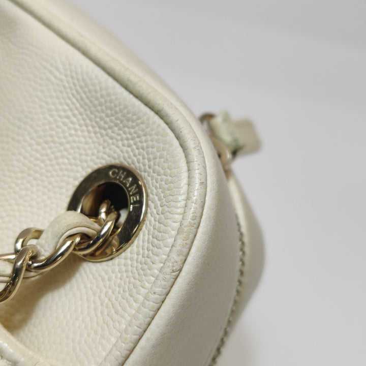 Chanel Camera Bag in Caviar Leather Off-White