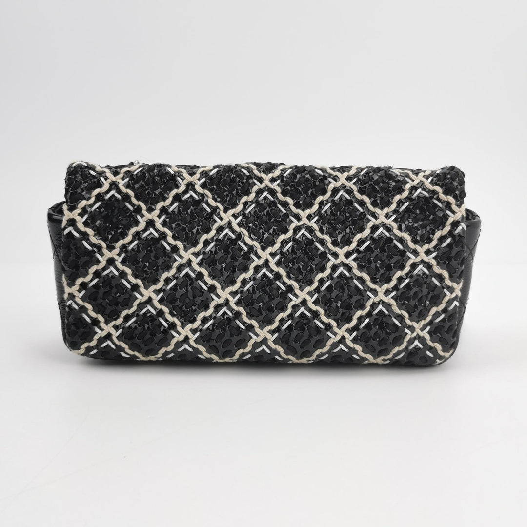 Chanel 2011 CC Full Flap Bag Woven Stitch Patent Medium