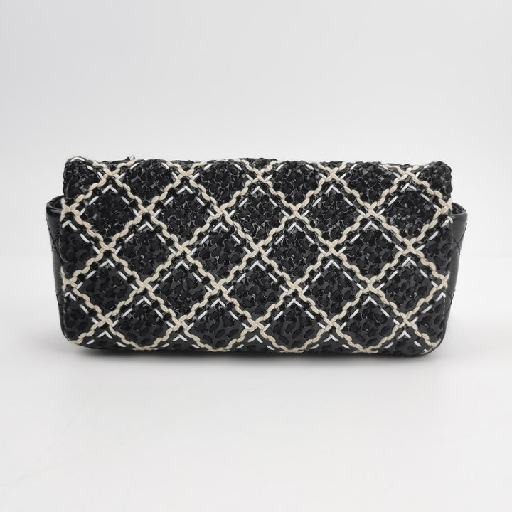 Chanel 2011 CC Full Flap Bag Woven Stitch Patent Medium