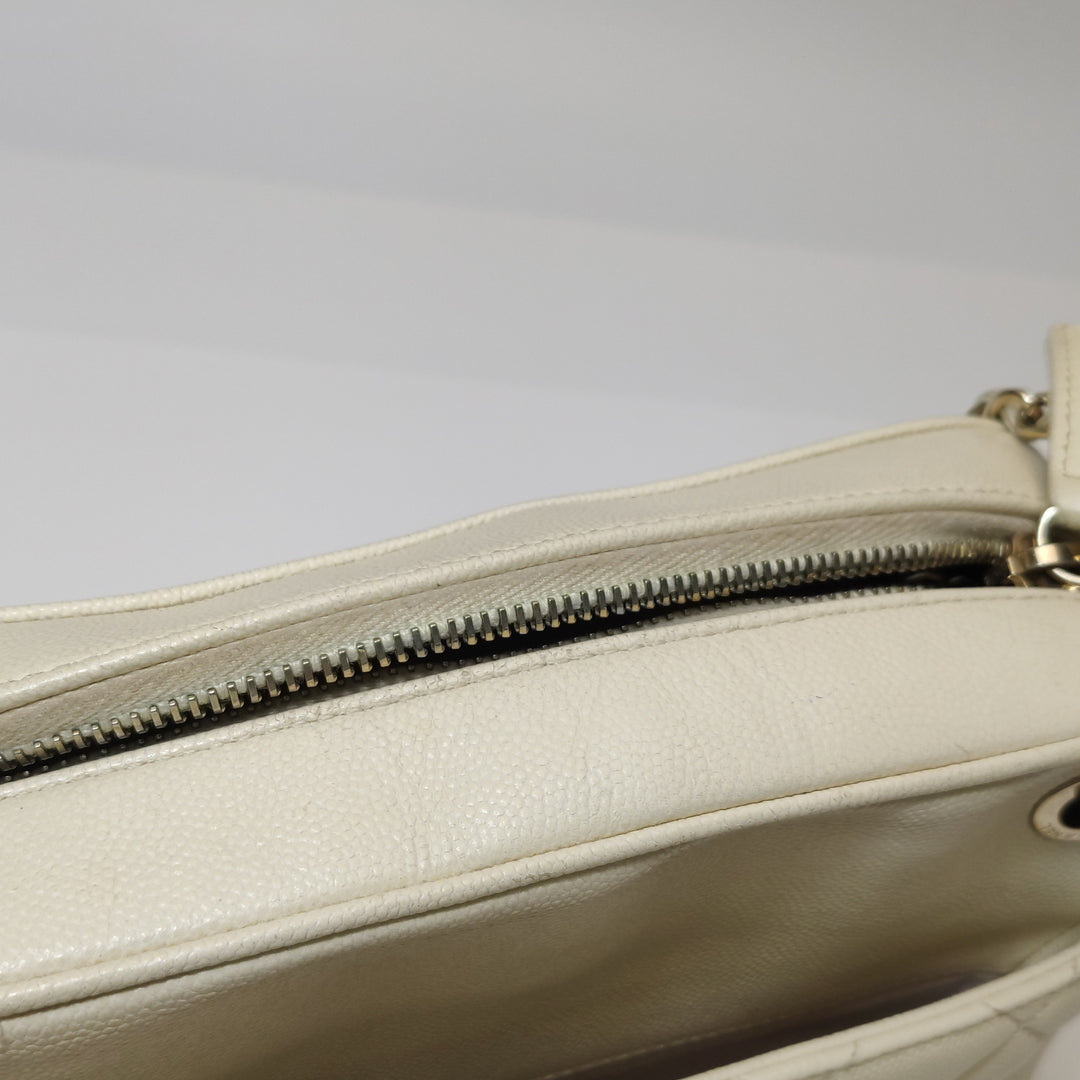 Chanel Camera Bag in Caviar Leather Off-White