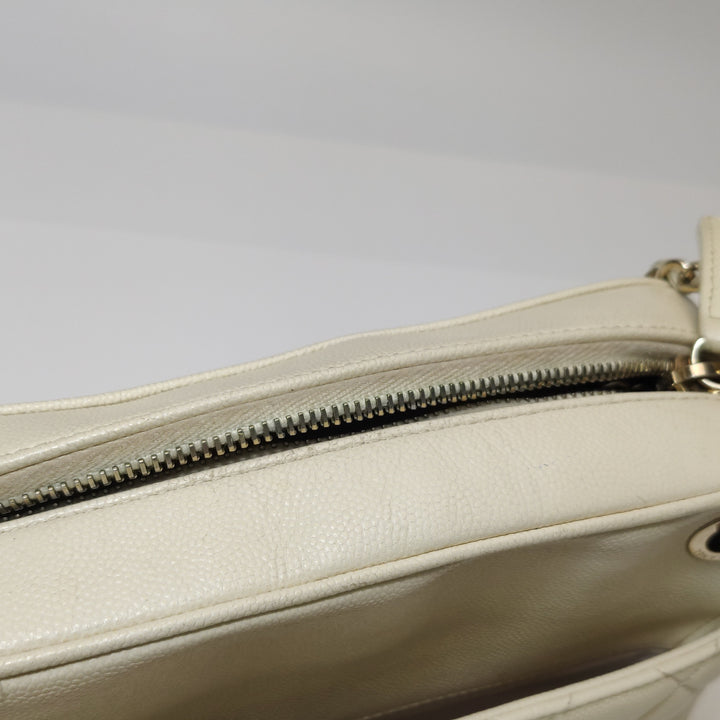 Chanel Camera Bag in Caviar Leather Off-White