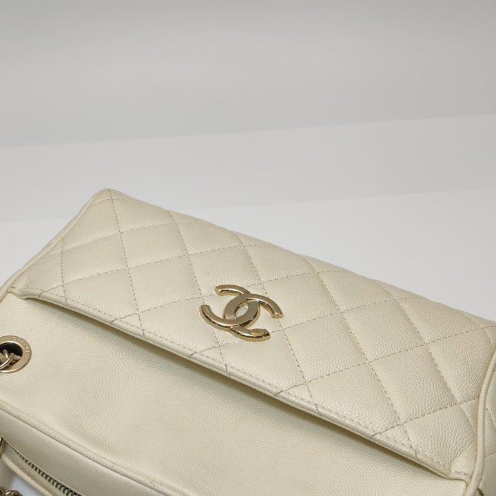 Chanel Camera Bag in Caviar Leather Off-White