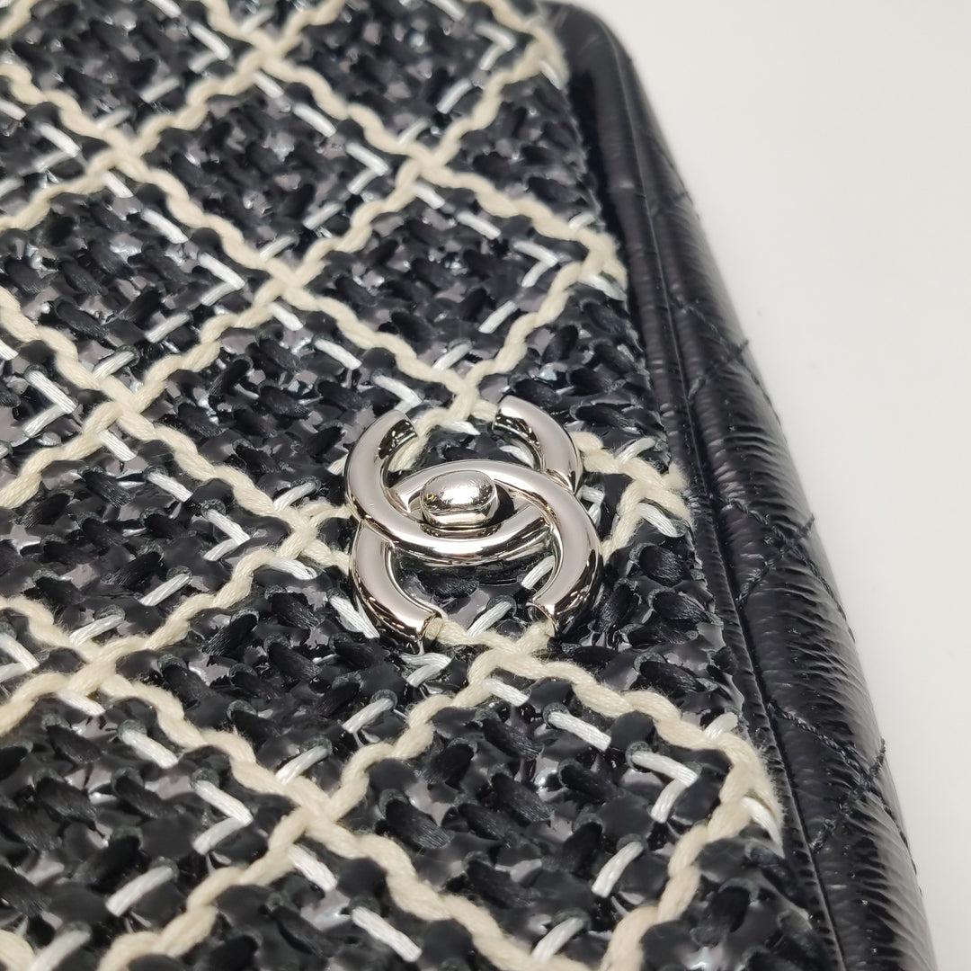 Chanel 2011 CC Full Flap Bag Woven Stitch Patent Medium