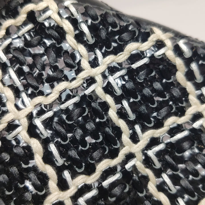 Chanel 2011 CC Full Flap Bag Woven Stitch Patent Medium