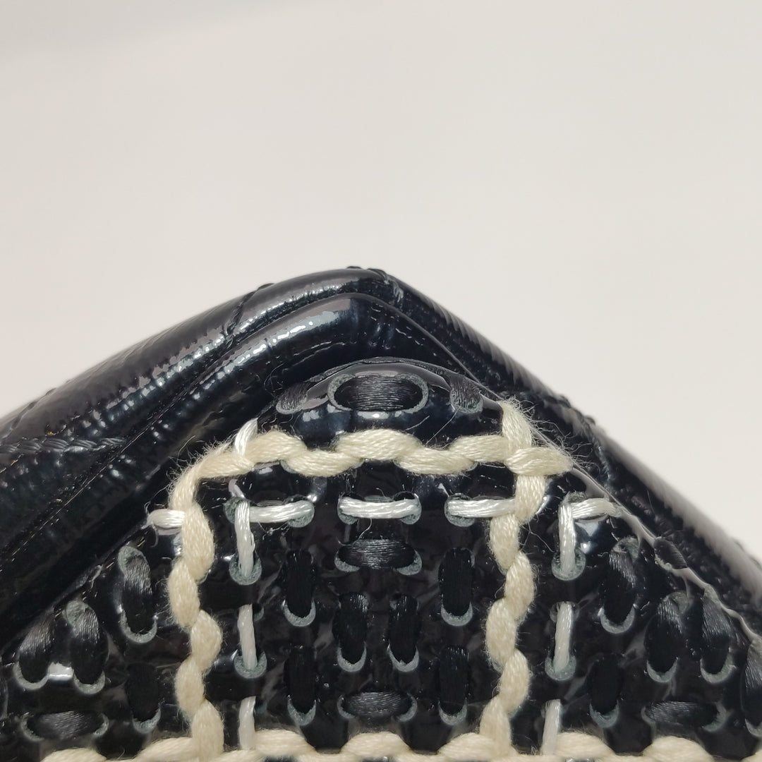 Chanel 2011 CC Full Flap Bag Woven Stitch Patent Medium