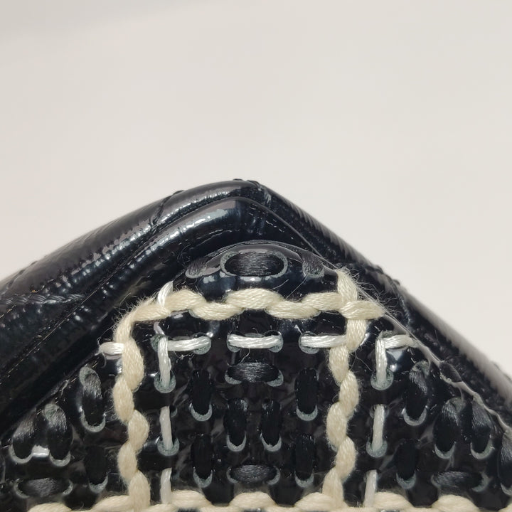 Chanel 2011 CC Full Flap Bag Woven Stitch Patent Medium