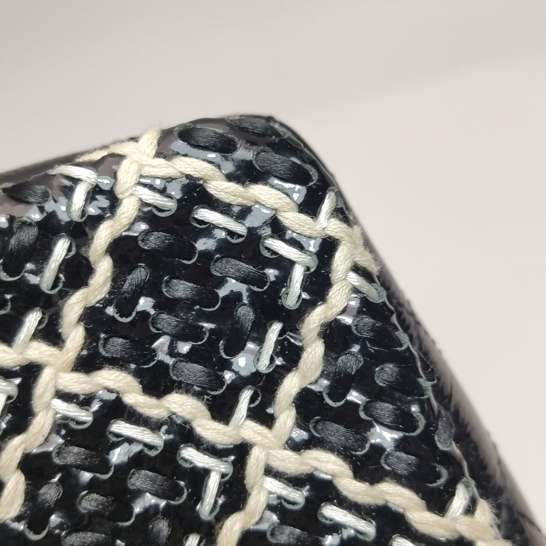 Chanel 2011 CC Full Flap Bag Woven Stitch Patent Medium