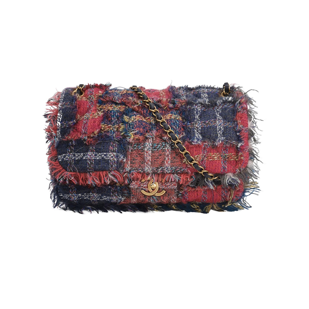 Chanel 2015 Red Tweed Large Flap Red