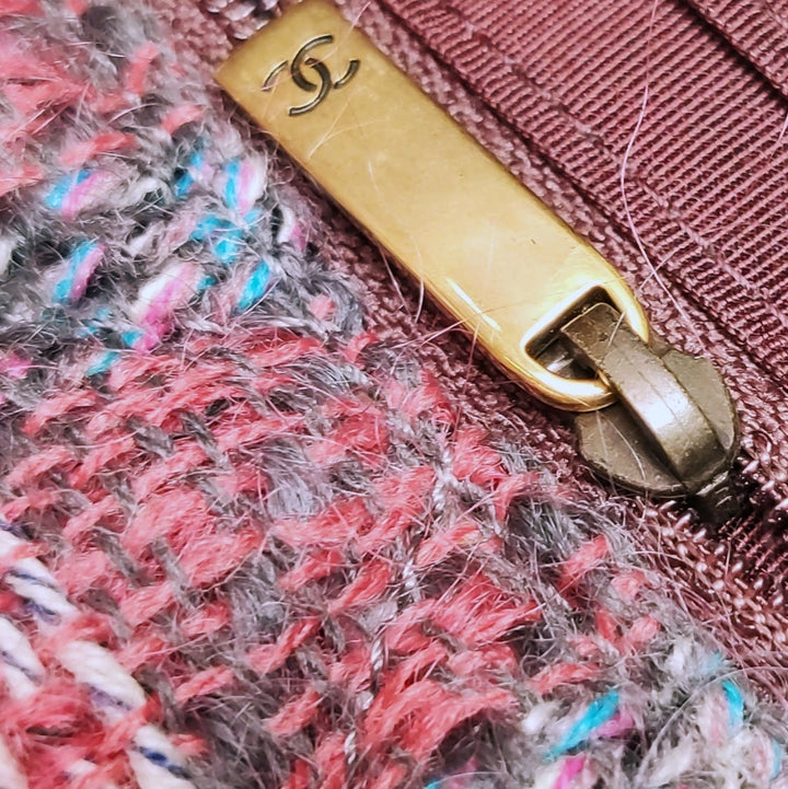 Chanel 2015 Red Tweed Large Flap Red