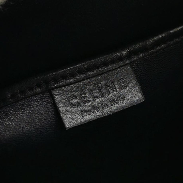 Celine Bicolour Leather Nano Luggage Tote Bag Black Blue