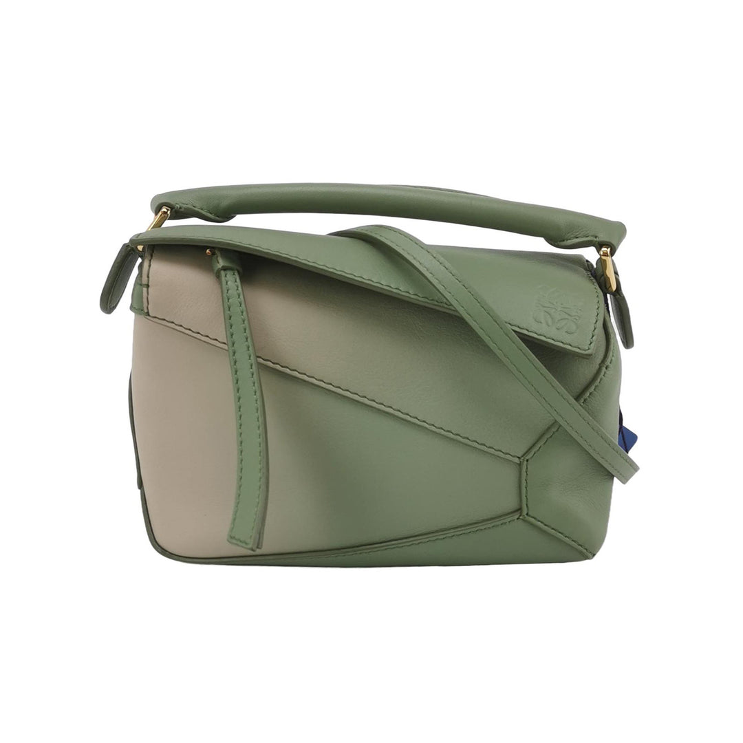 Loewe Mini Puzzle Calfskin Paula's Ibiza Degrade  Bag Rosemary Light Oak