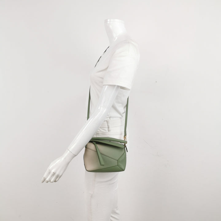 Loewe Mini Puzzle Calfskin Paula's Ibiza Degrade  Bag Rosemary Light Oak