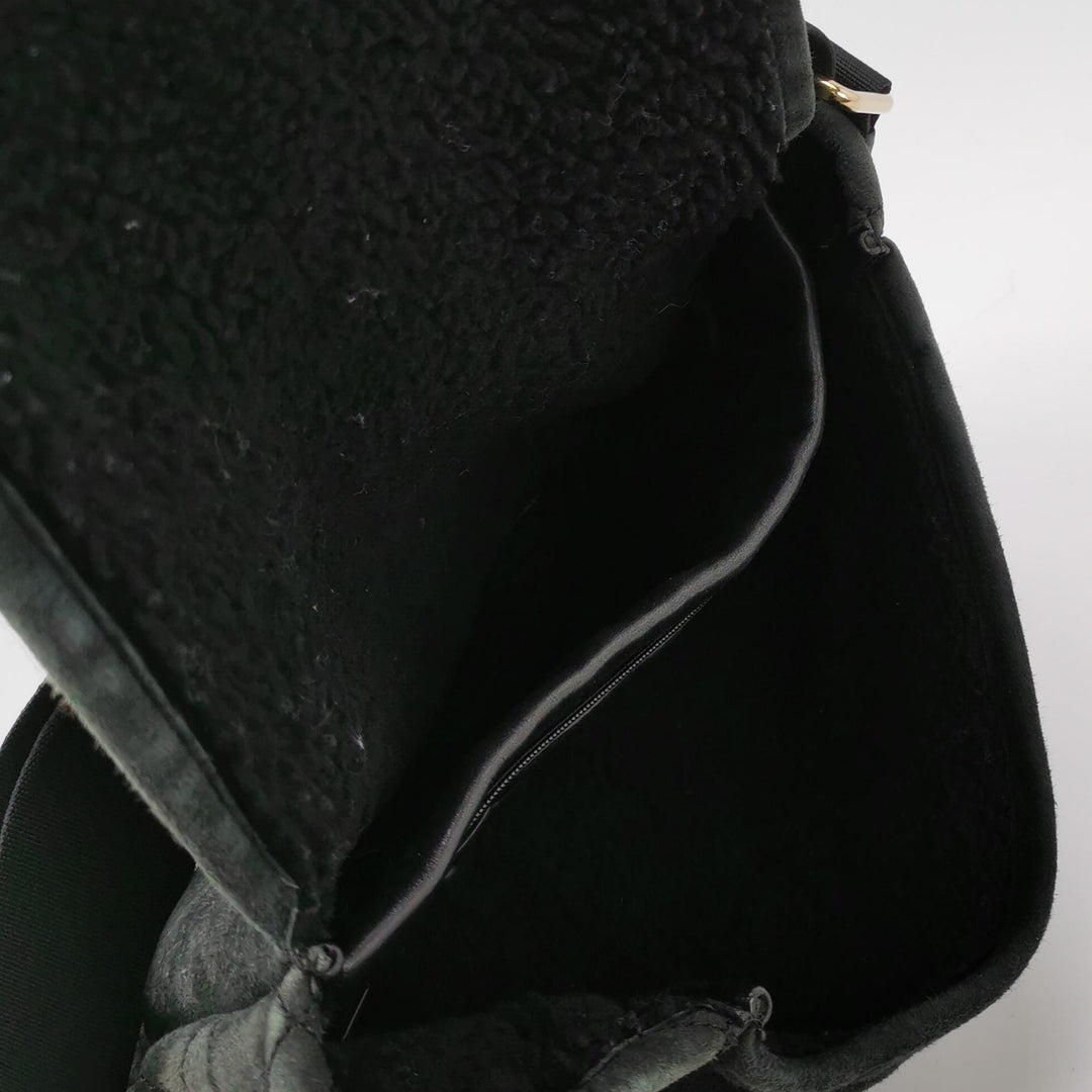 Chanel Vintage Medium Suede Large CC Crossbody Bag Black