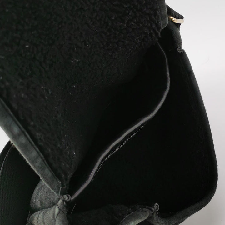 Chanel Vintage Medium Suede Large CC Crossbody Bag Black