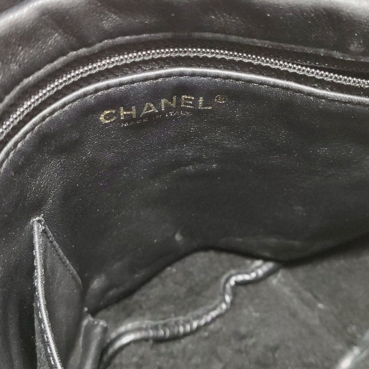 Chanel Vintage Medium Suede Large CC Crossbody Bag Black