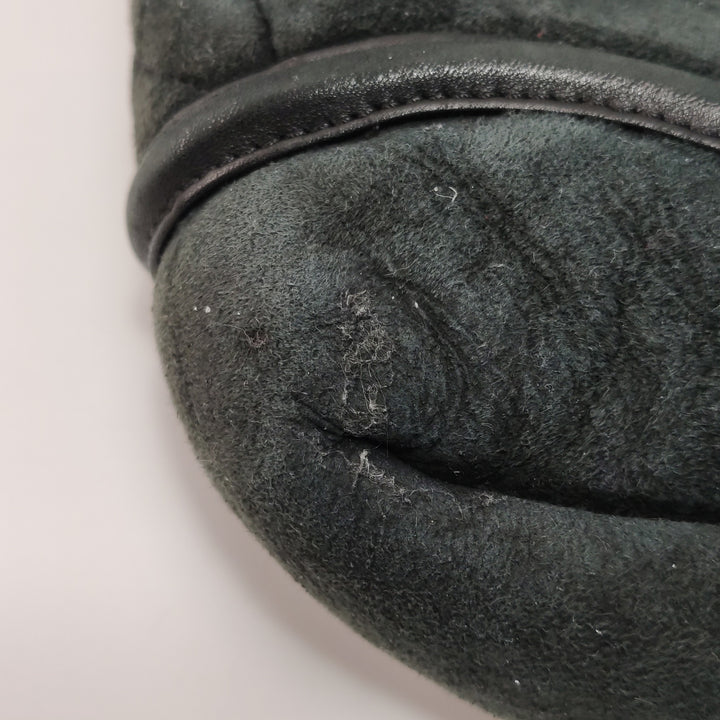 Chanel Vintage Medium Suede Large CC Crossbody Bag Black
