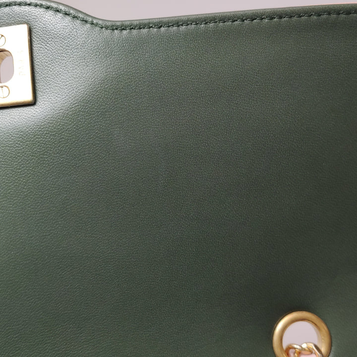 Chanel 2017 Bi-Colour Single Flap Bag Green Pink Lambskin Quilted