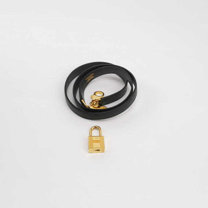 Hermes Kelly Vintage 32 In Black Sellier Box Bag