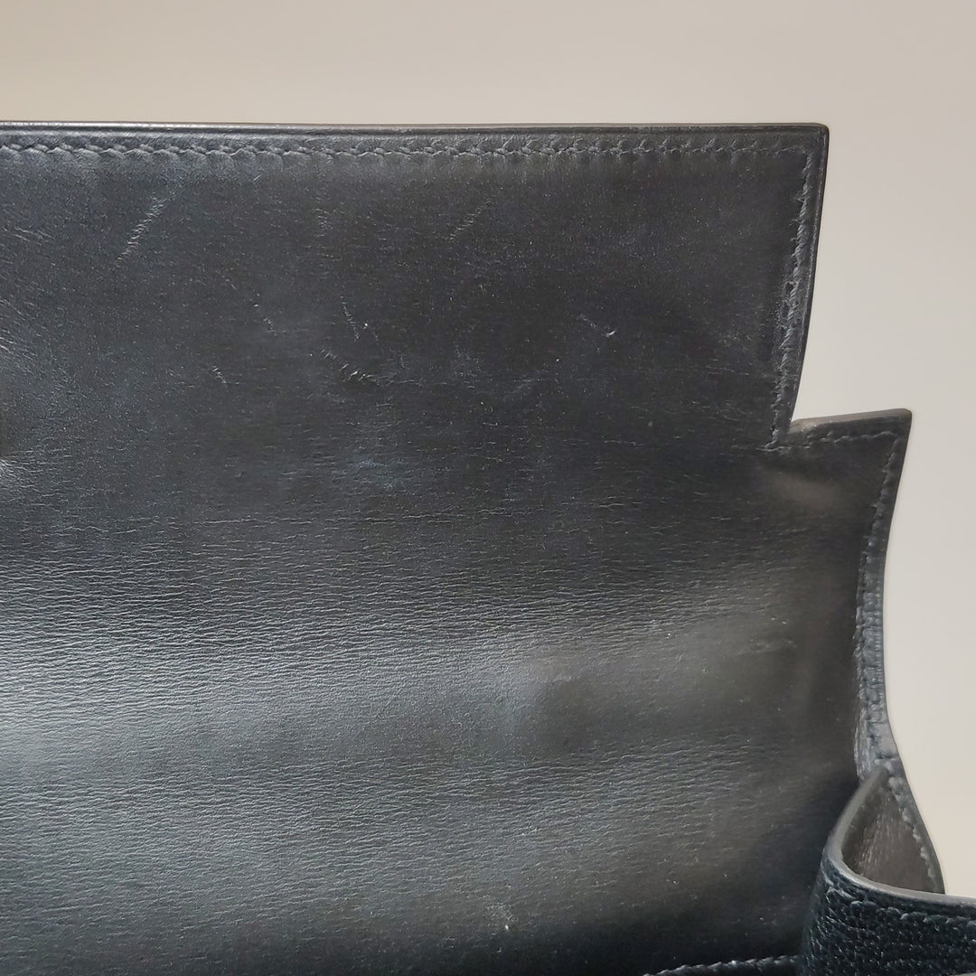 Hermes Kelly Vintage 32 In Black Sellier Box Bag