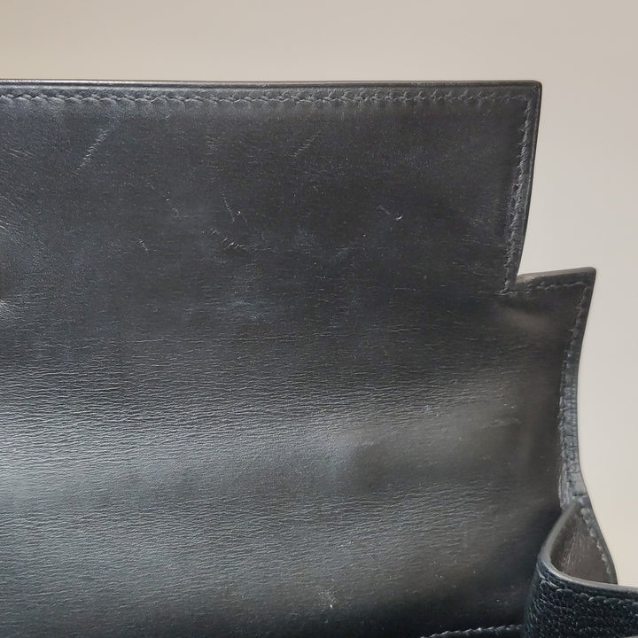 Hermes Kelly Vintage 32 In Black Sellier Box Bag