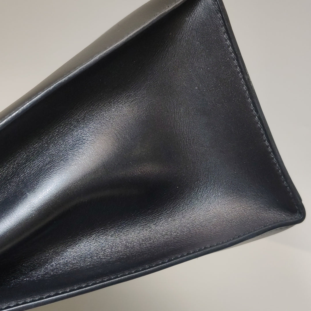 Hermes Kelly Vintage 32 In Black Sellier Box Bag