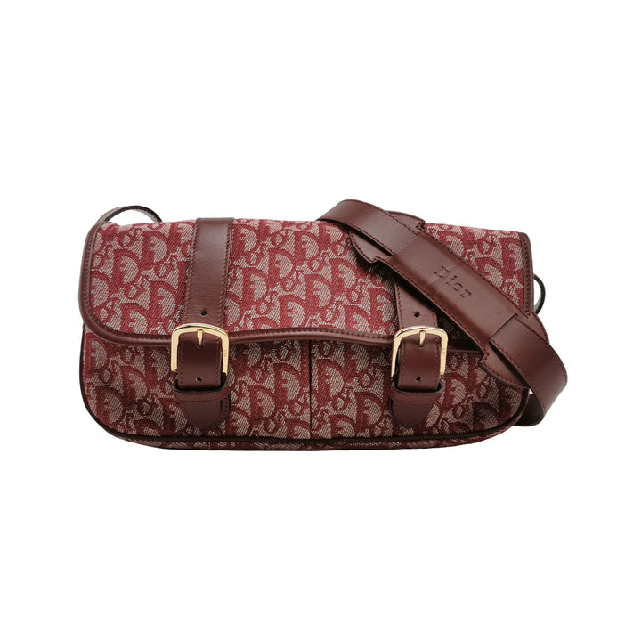 Dior Vintage Monogram Messenger Bordeaux