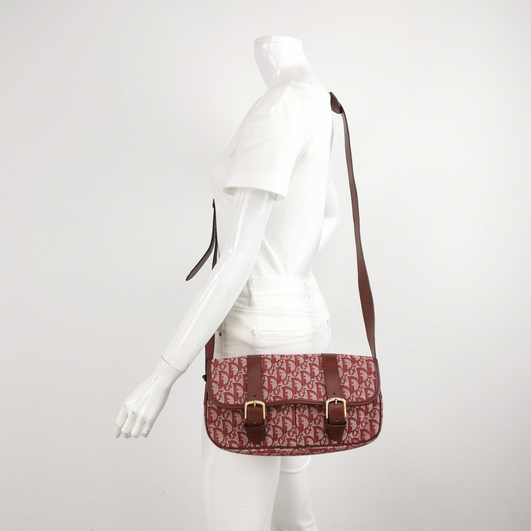 Dior Vintage Monogram Messenger Bordeaux
